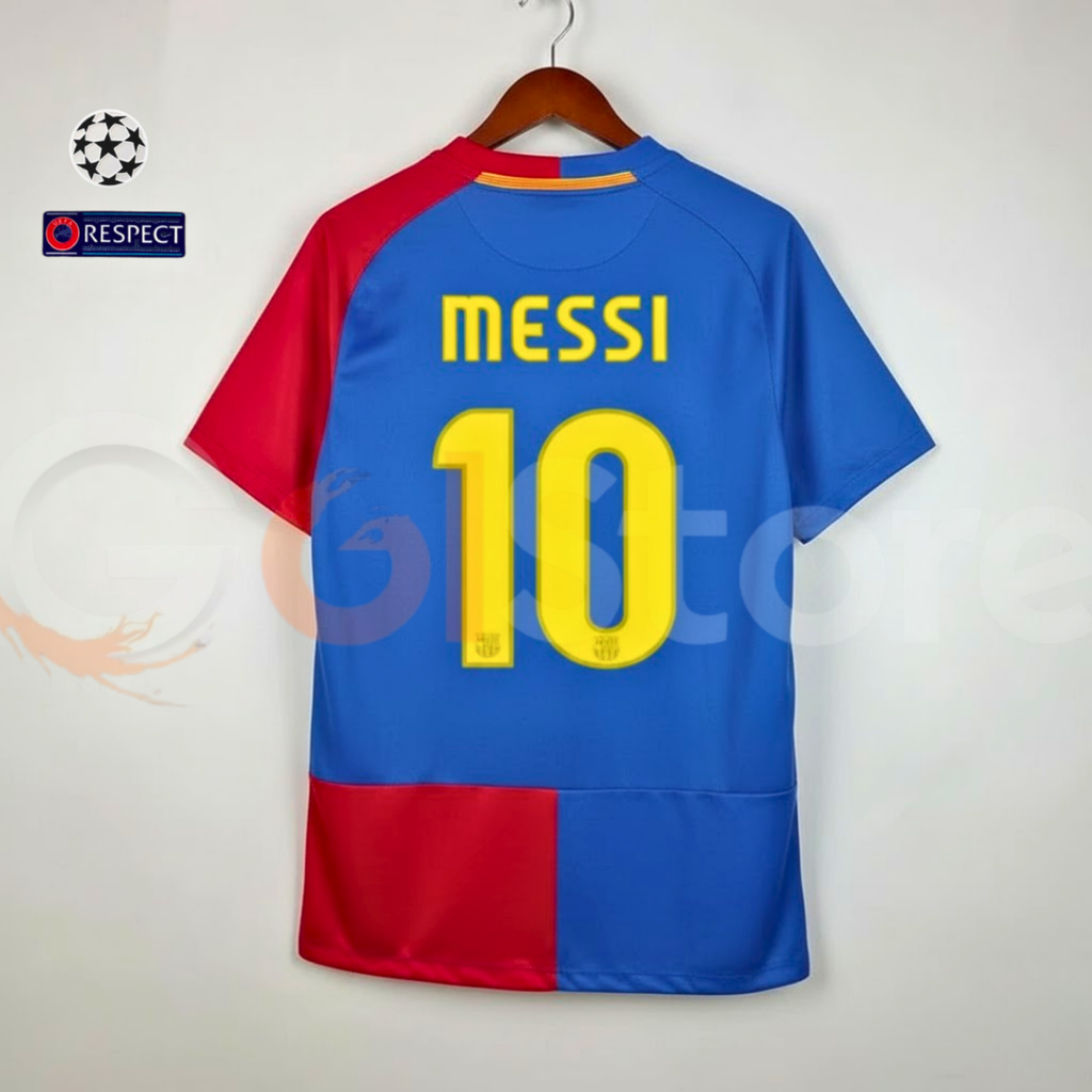 FC Barcelona 2008-09 UCL Final Retro Home Jersey | #10 Lionel Messi | UCL