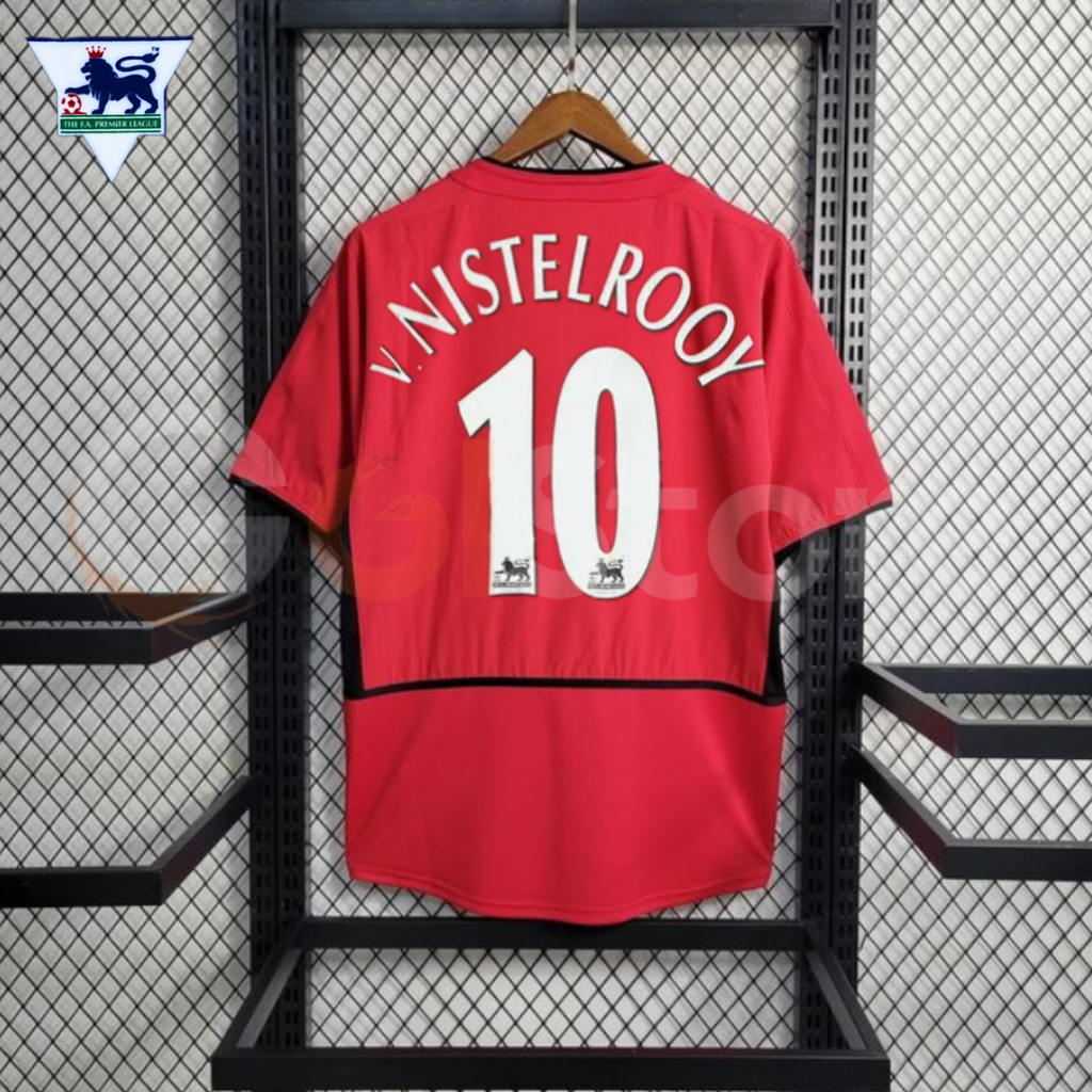 Manchester United 2002-2004 Retro Home Short Sleeve Jersey #10 Van Nistelrooy Personalized PL Patch Rare