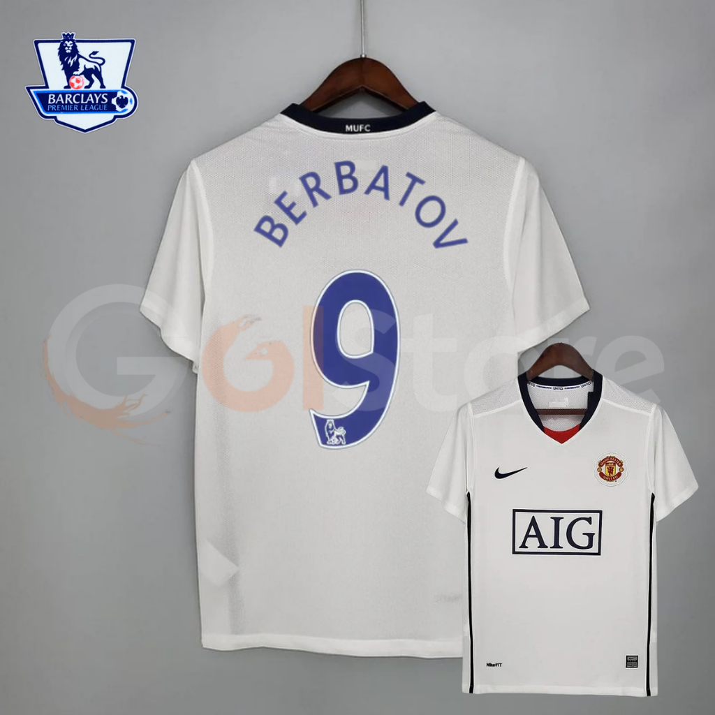 Manchester United 2008-2009 Retro Away Short Sleeve Jersey Berbatov Personalized PL Patch Rare