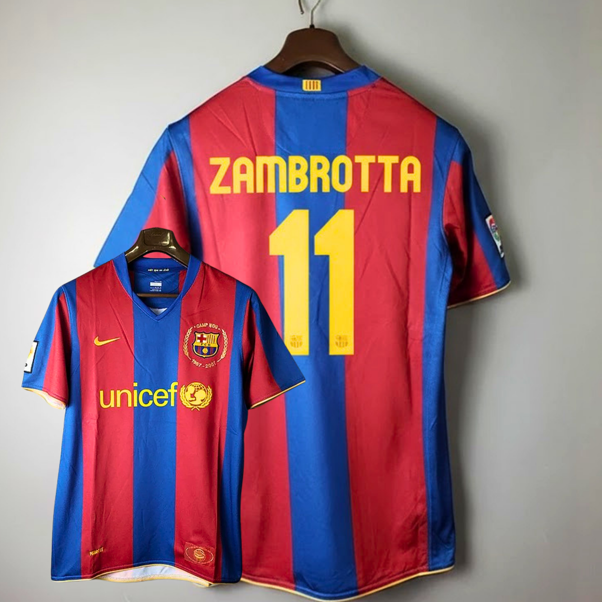 FC Barcelona 2007-08 Retro Home Jersey | #11 Gianluca Zambrotta | La Liga