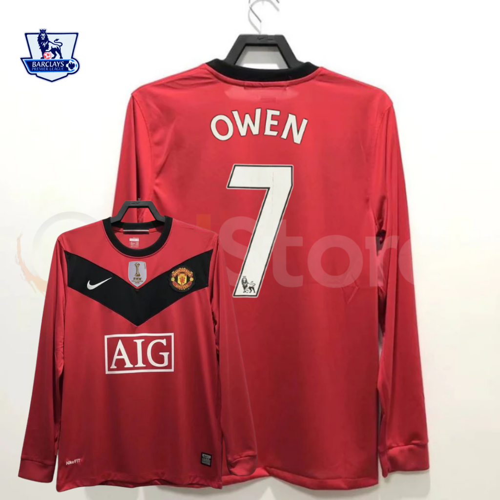 Manchester United 2010 Retro Home Long Sleeve Jersey #7 Owen Personalized PL Rare