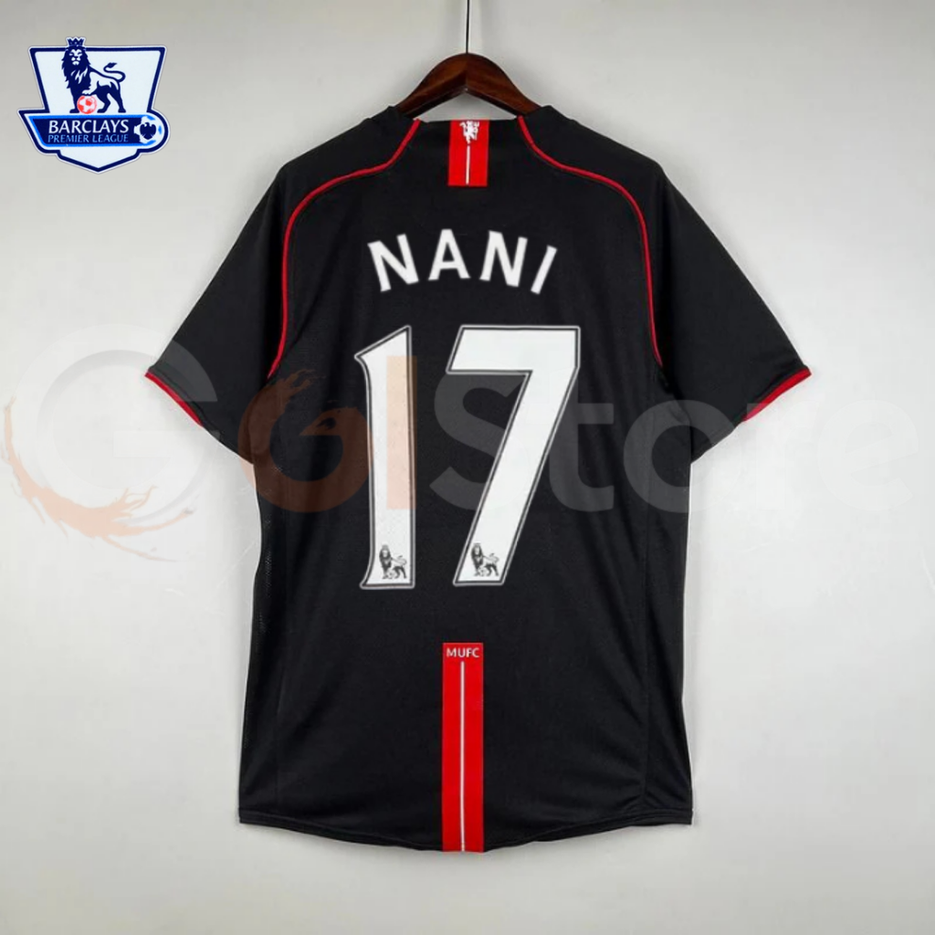 Manchester United 2007-2008 Retro Away Short Sleeve Jersey #17 Nani Personalized PL UCL Rare