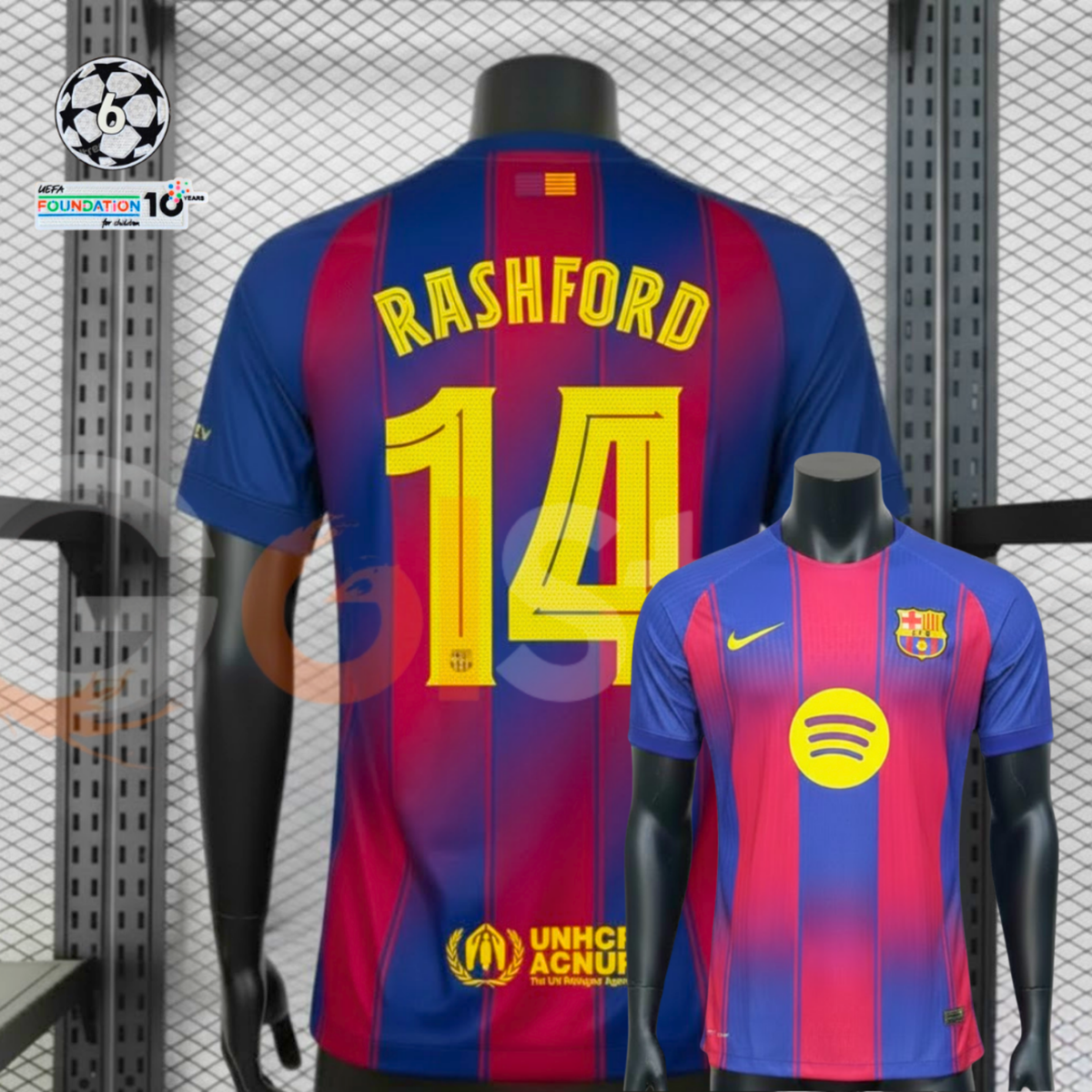 FC Barcelona 2025-26 Home Professional Jersey | #14 Marcus Rashford | UCL