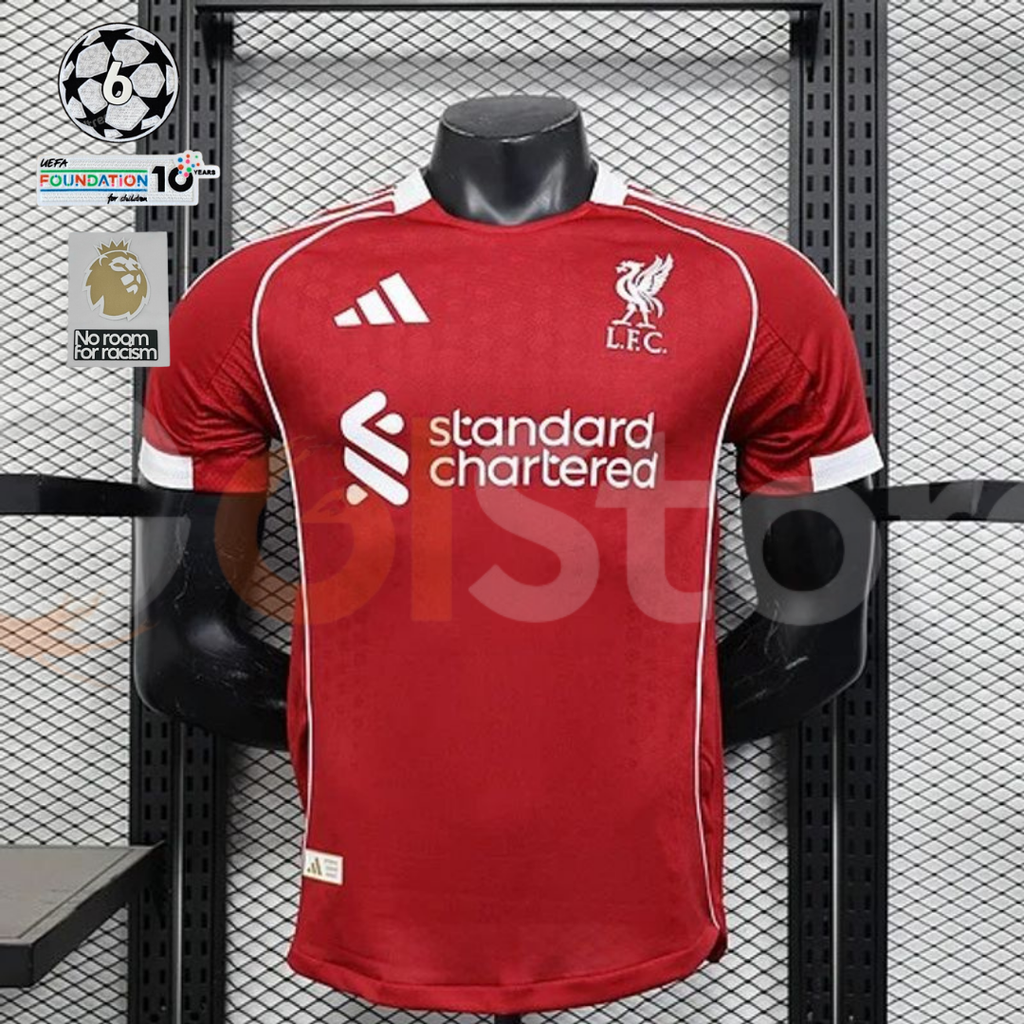 2025-2026 Liverpool Player Version Home Short Sleeve Jersey Personalized PL UCL Patch