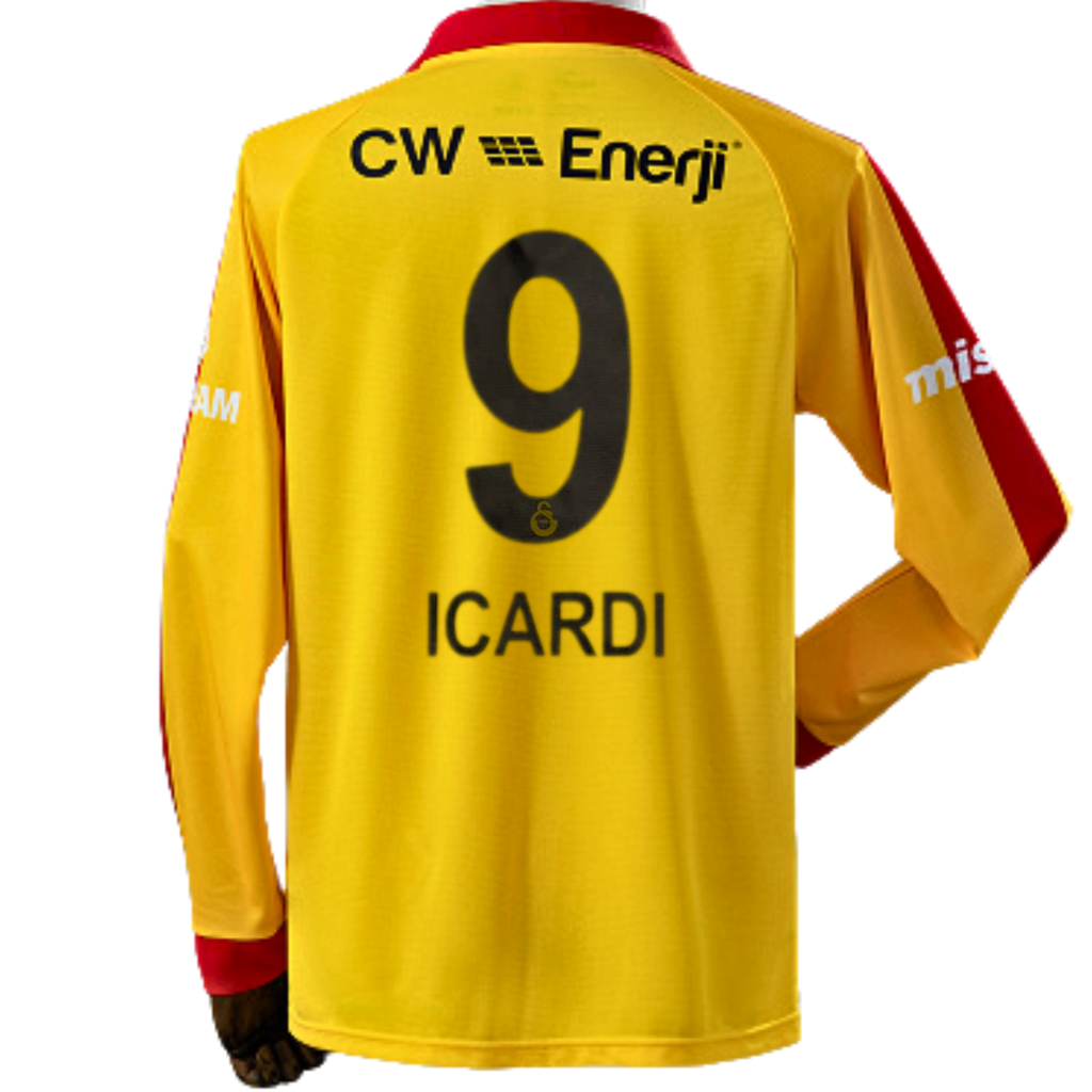 Icardi No.9 Galatasaray 25/26 Retro Series Yellow Long Sleeve Jersey – Unisex Football Shirt S–3XL