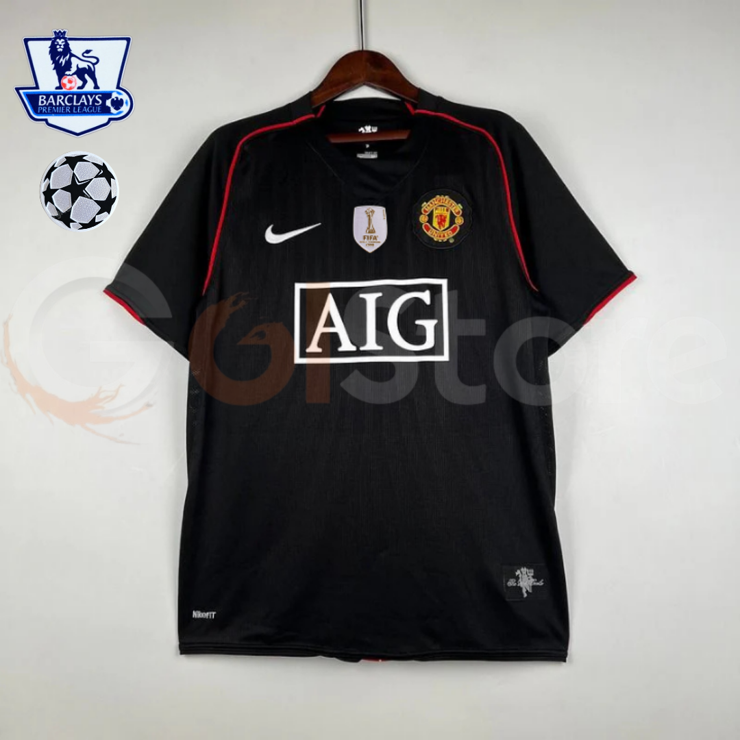 Manchester United 2007-2008 Retro Away Short Sleeve Jersey Personalized PL UCL Patch Rare