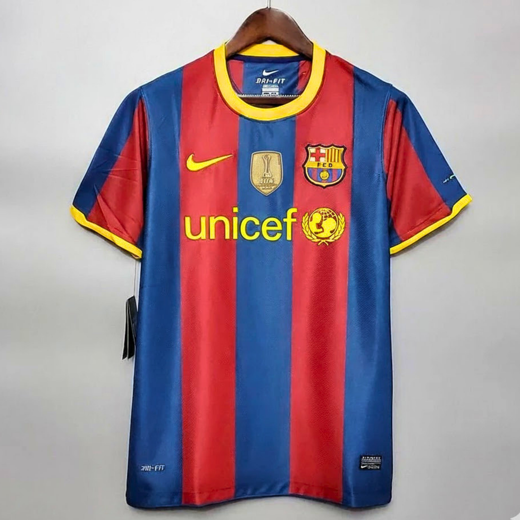 FC Barcelona 2010-11 Retro Home Jersey | #7 David Villa | La Liga & UCL