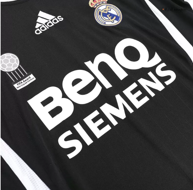 2006/07 Real Madrid Retro Away Black Long Sleeve Jersey UCL Patch Personalized