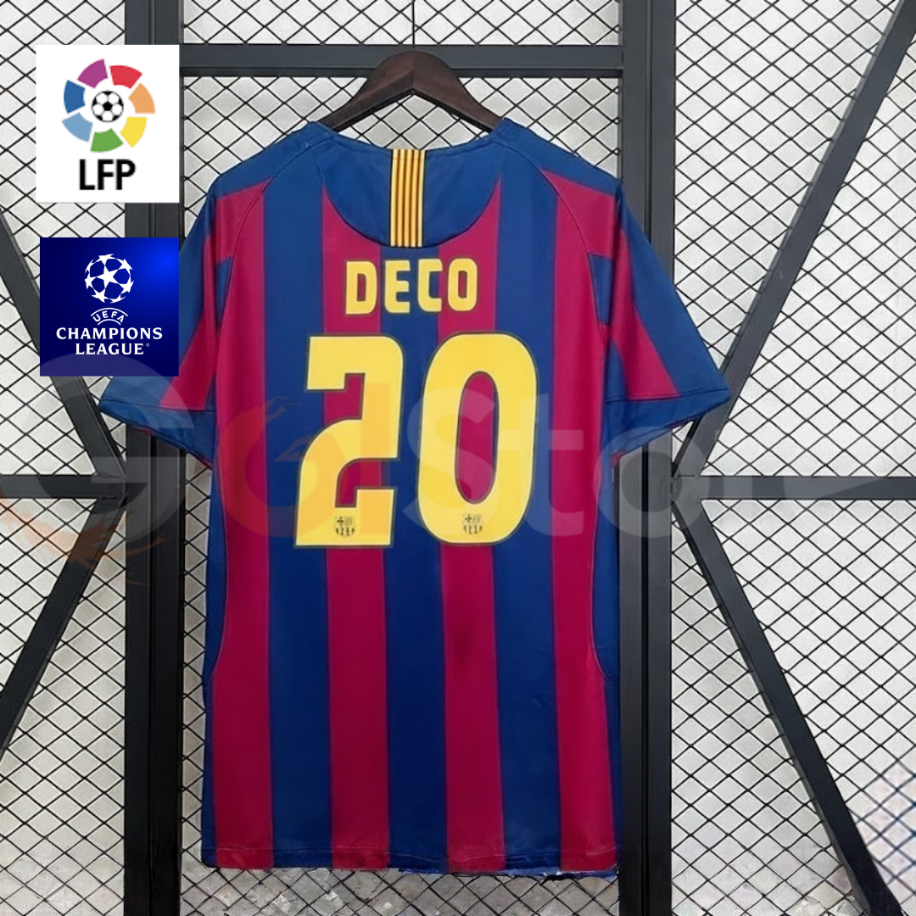 FC Barcelona 2005-2006 Retro Home Jersey #20 Deco – Classic Short Sleeve Football Shirt S-2XL