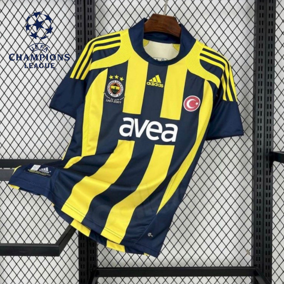 Fenerbahçe 2007-2008 Retro Home UCL Jersey – Alex 20 – Roberto Carlos 3 – Lugano 2 – Champions League Classic Shirt S-2XL
