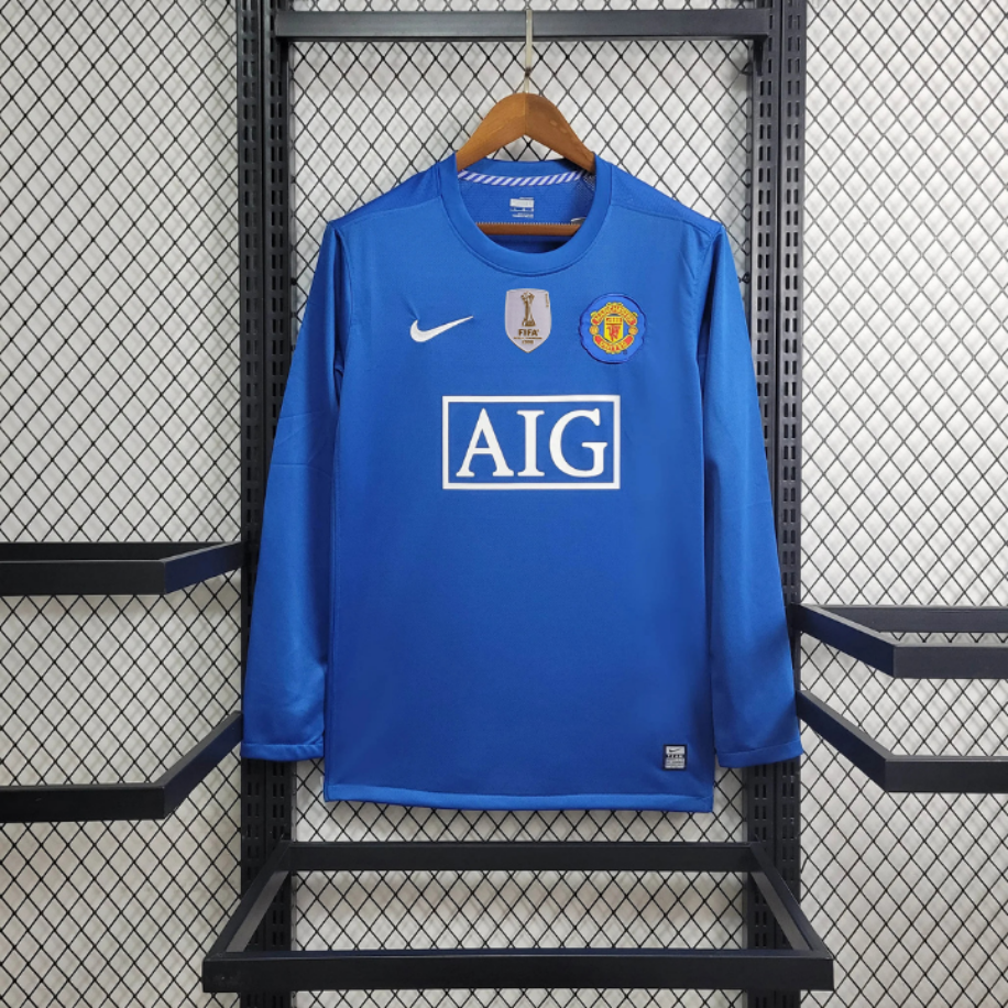 Manchester United 2008-2009 Retro Away UCL Jersey #7 Cristiano Ronaldo – Long Sleeve Classic Football Shirt S-2XL