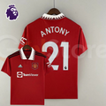 Man United 2022-2023 Home Retro Soccer Jersey Antony 21 Short Sleeve Football Shirt Classic Polo Collar Customizable Free Shipping