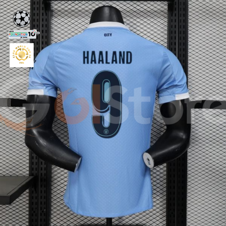 Manchester City 2025/26 Home Jersey #9 Haaland – UCL & FIFA Club World Cup Edition Custom Football Shirt S-2XL