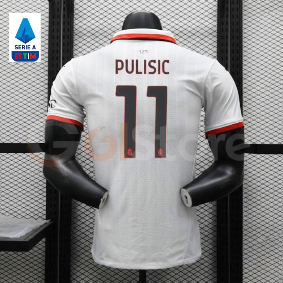AC Milan 2024-2025 Away Soccer Jersey - Pulisic #11 Short Sleeve Football Shirt (Customizable Name & Number + FREE SHIPPING)