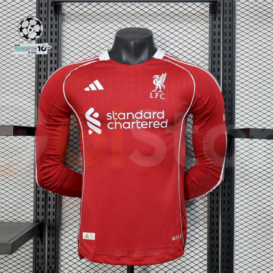 Liverpool 2025/26 Long Sleeve Home UCL No.8 Szoboszlai Football Jersey – Unisex Match Edition Shirt S–2XL