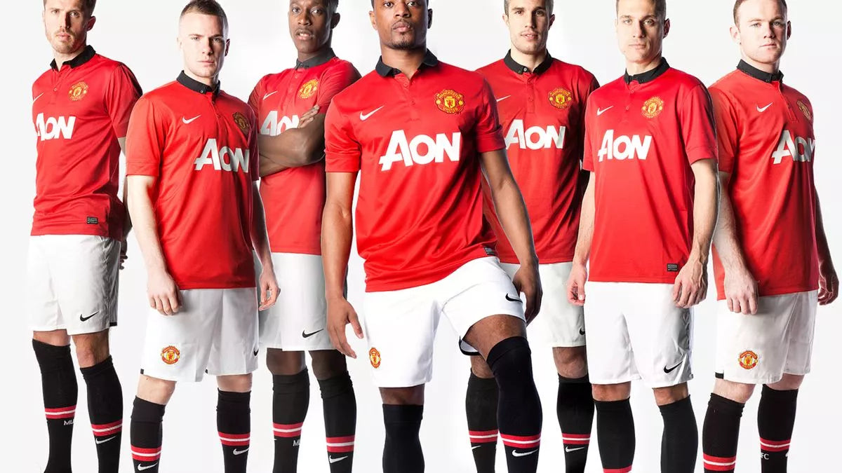 Manchester United 2013-2014 Retro Home Short Sleeve Jersey Personalized PL UCL Patch Rare
