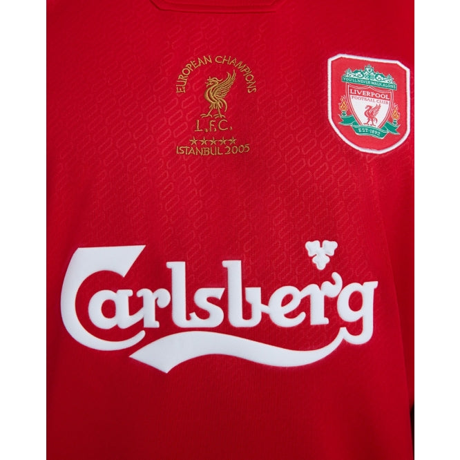 2004-2005 Liverpool Retro Red UCL Final Short Sleeve Jersey Personalized UCL Patch Istanbul