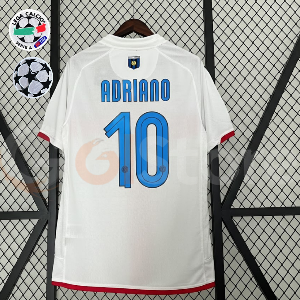 Inter Milan 2007-2008 Retro Third Away Short Sleeve Jersey #10 Adriano Serie A UCL Patch Personalized Rare