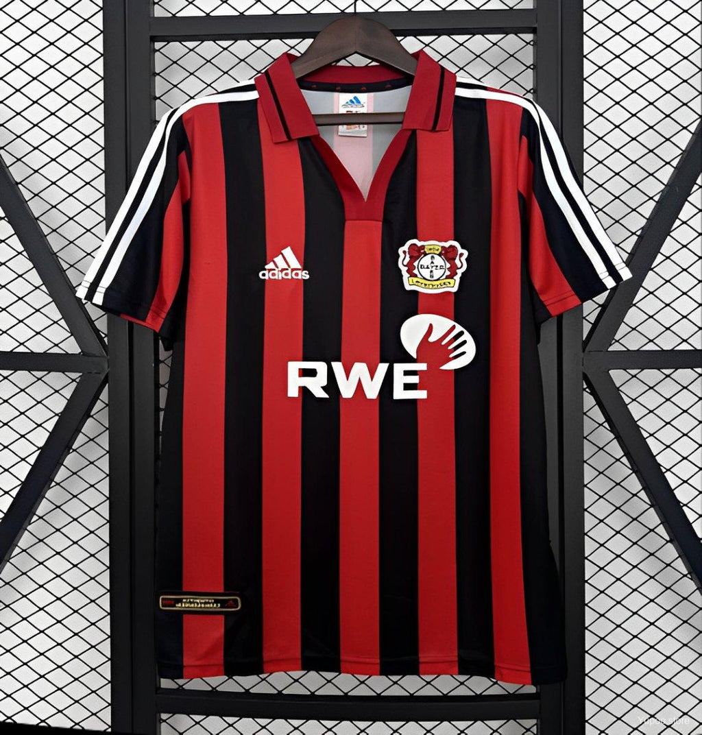 Bayer Leverkusen 2001-02 Retro Home Jersey | UCL & Bundesliga Patch