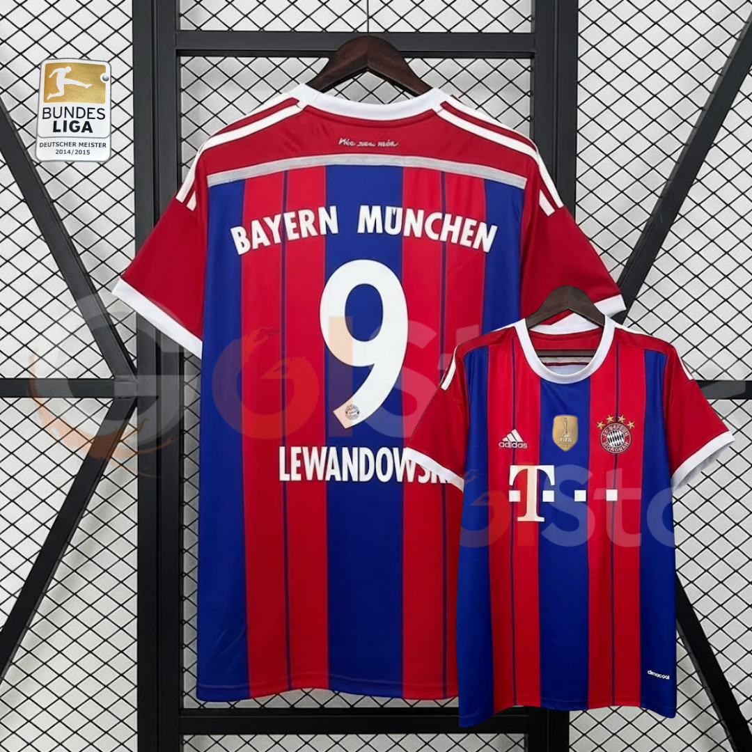 Lewandowski #9. A Bayern throwback made yours. ⚽ Bring the 2014–2015 retro home look to matchday. Choose Lewandowski #9 or personalize your jersey with your own name and number, with a Bundesliga patch option.

Sizes S–3XL. A thoughtful gift for a Bayern supporter.

Now $36 instead of $45. Save 20%.