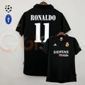 2002/03 Real Madrid Retro Away Black Jersey #11 Ronaldo UCL Personalized