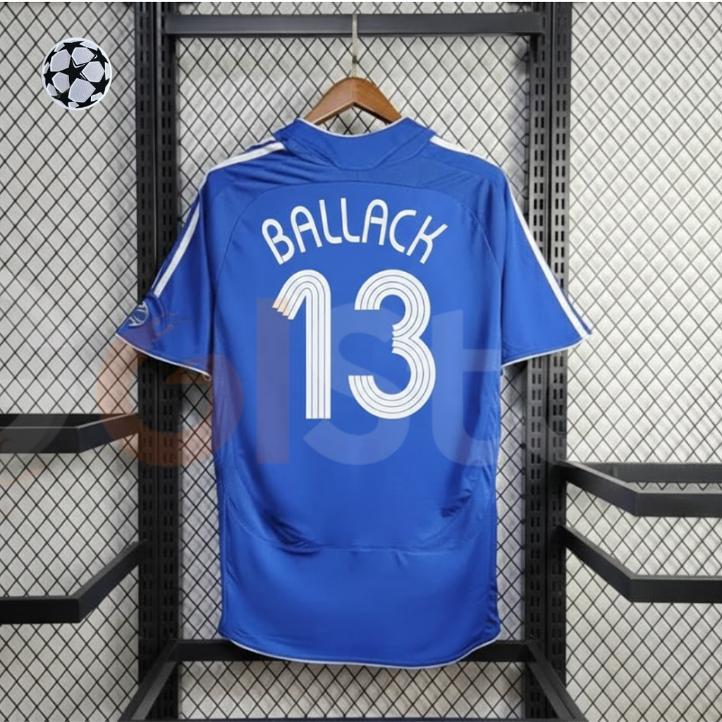 Chelsea FC 2006-2007 Retro Home Short Sleeve Jersey #13 Ballack Personalized UCL Patch Rare