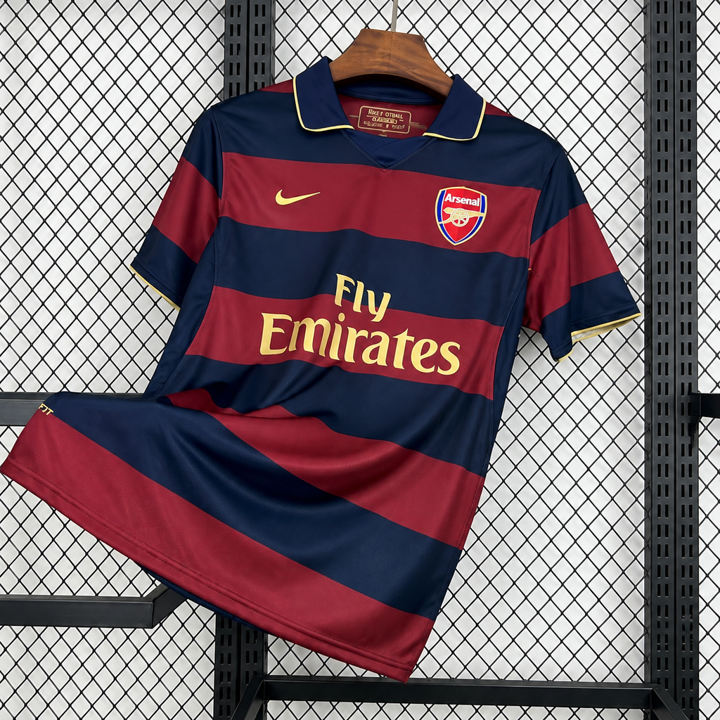 Arsenal FC 2007-2008 Retro Away Jersey | Custom Name & Number Men's Soccer Shirt - Short Sleeve White Edition with Optional UCL or Premier League Patches