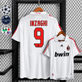 Retro AC Milan 2007-08 White Jersey Short Sleeve #9 Inzaghi