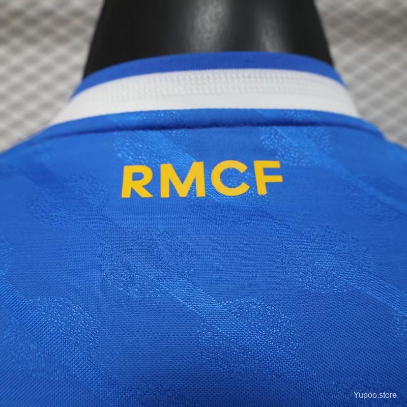 2025/26 Real Madrid Player Version Third Blue Long Sleeve Jersey UCL & La Liga Personalized