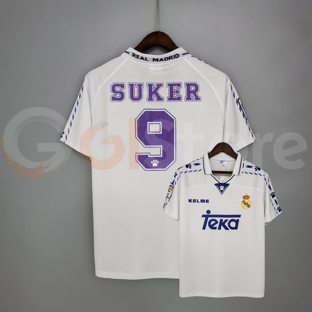 1996/97 Real Madrid Retro Home Jersey #9 Suker LaLiga