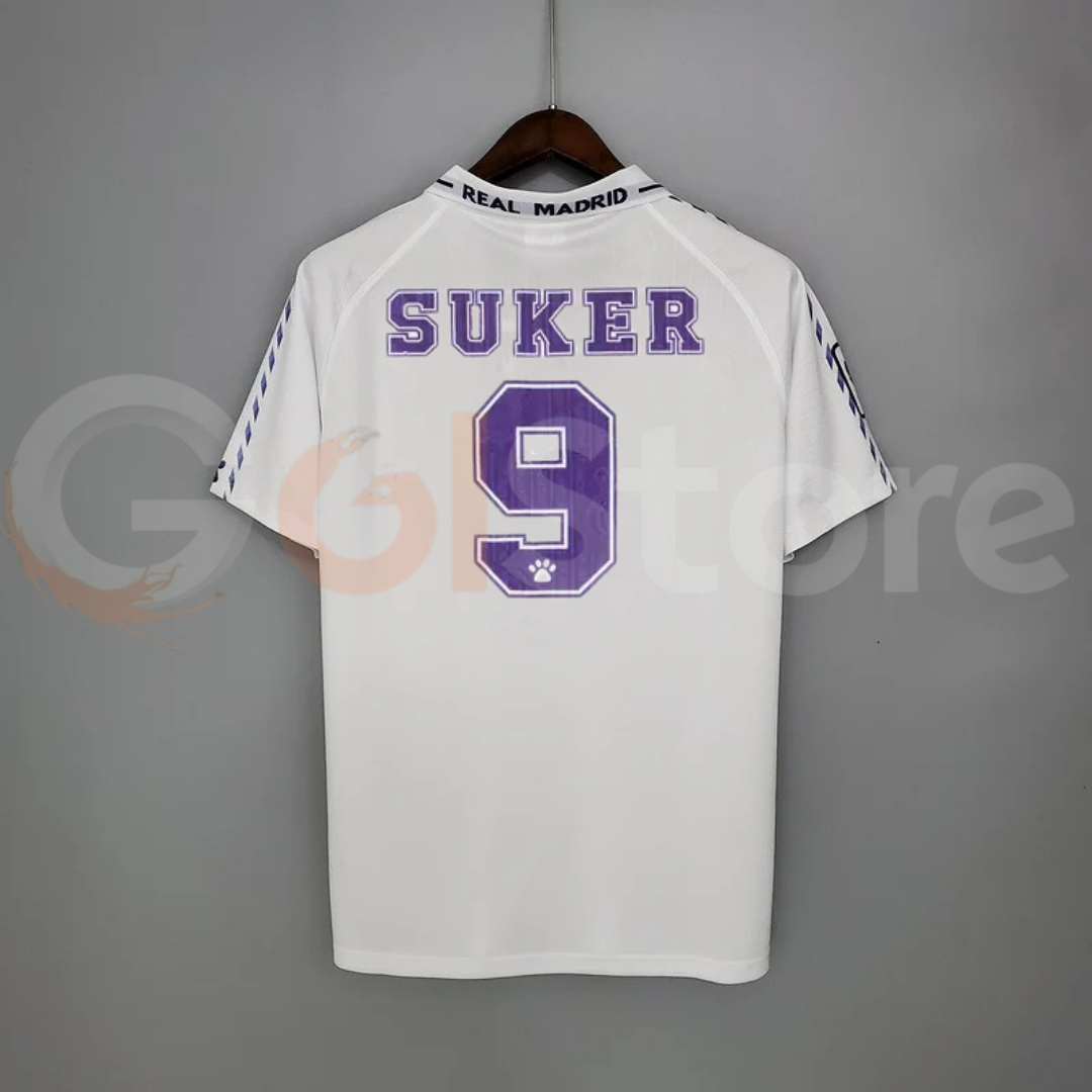 1996/97 Real Madrid Retro Home Jersey #9 Suker LaLiga