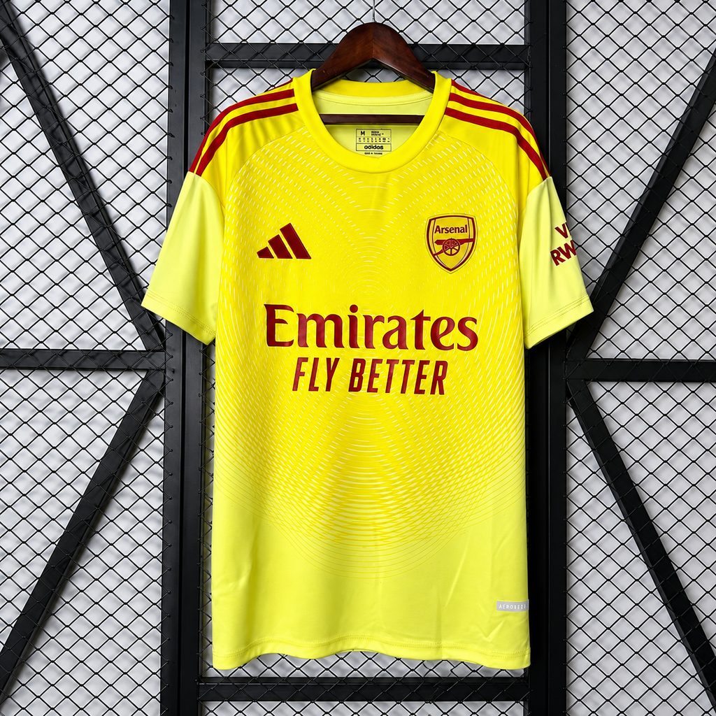 Arsenal FC 2025-2026 Goalkeeper Jersey | Custom Name & Number Men's Fan Shirt - Short Sleeve Tiro Edition with Optional UCL or Premier League Patches