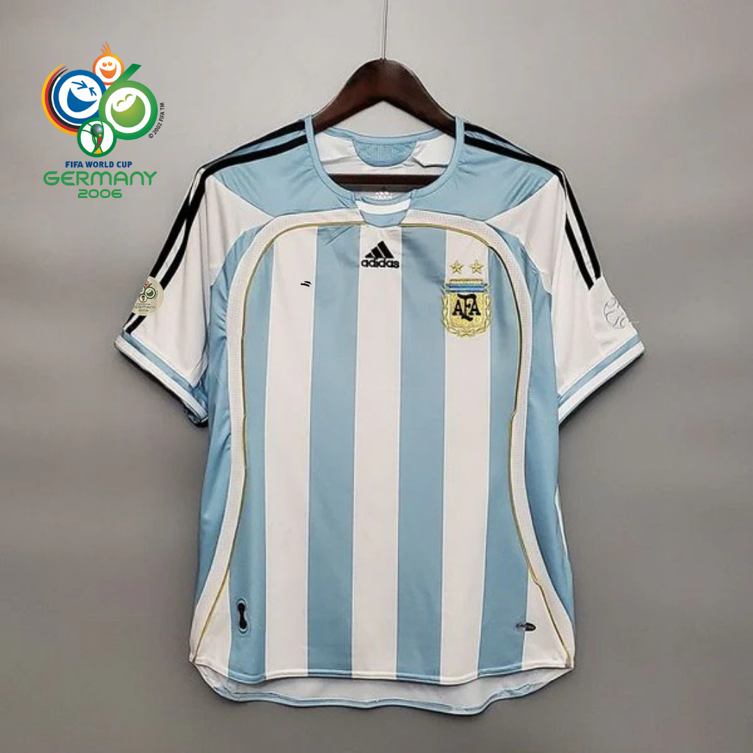 Argentina 2006 World Cup Home Retro Short Sleeve Jersey Personalized S-2XL