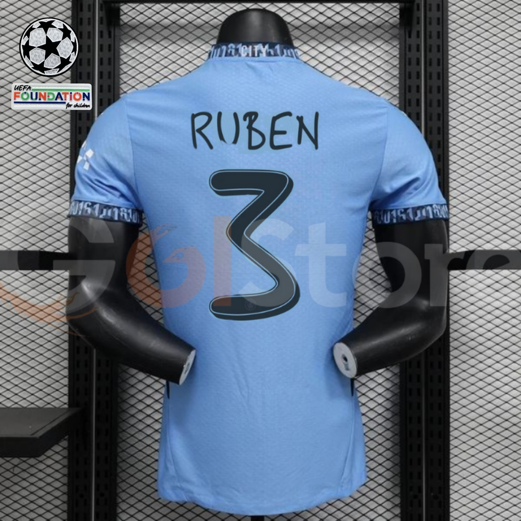 Man City 24-25 Home Player Jersey Ruben #3 UCL
