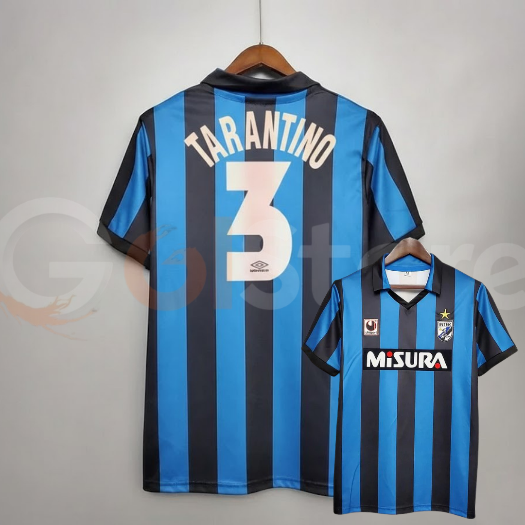 Inter Milan 1988-1990 Retro Home Short Sleeve Jersey #3 Massimo Tarantino Personalized Rare Collector