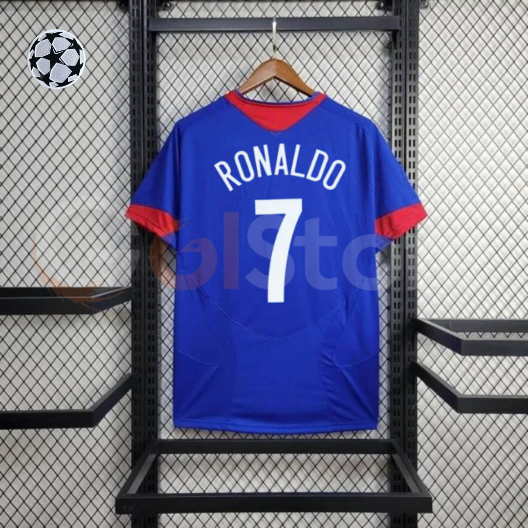 Manchester United 2005-2006 Retro Away Short Sleeve Jersey #7 Ronaldo Personalized UCL Rare