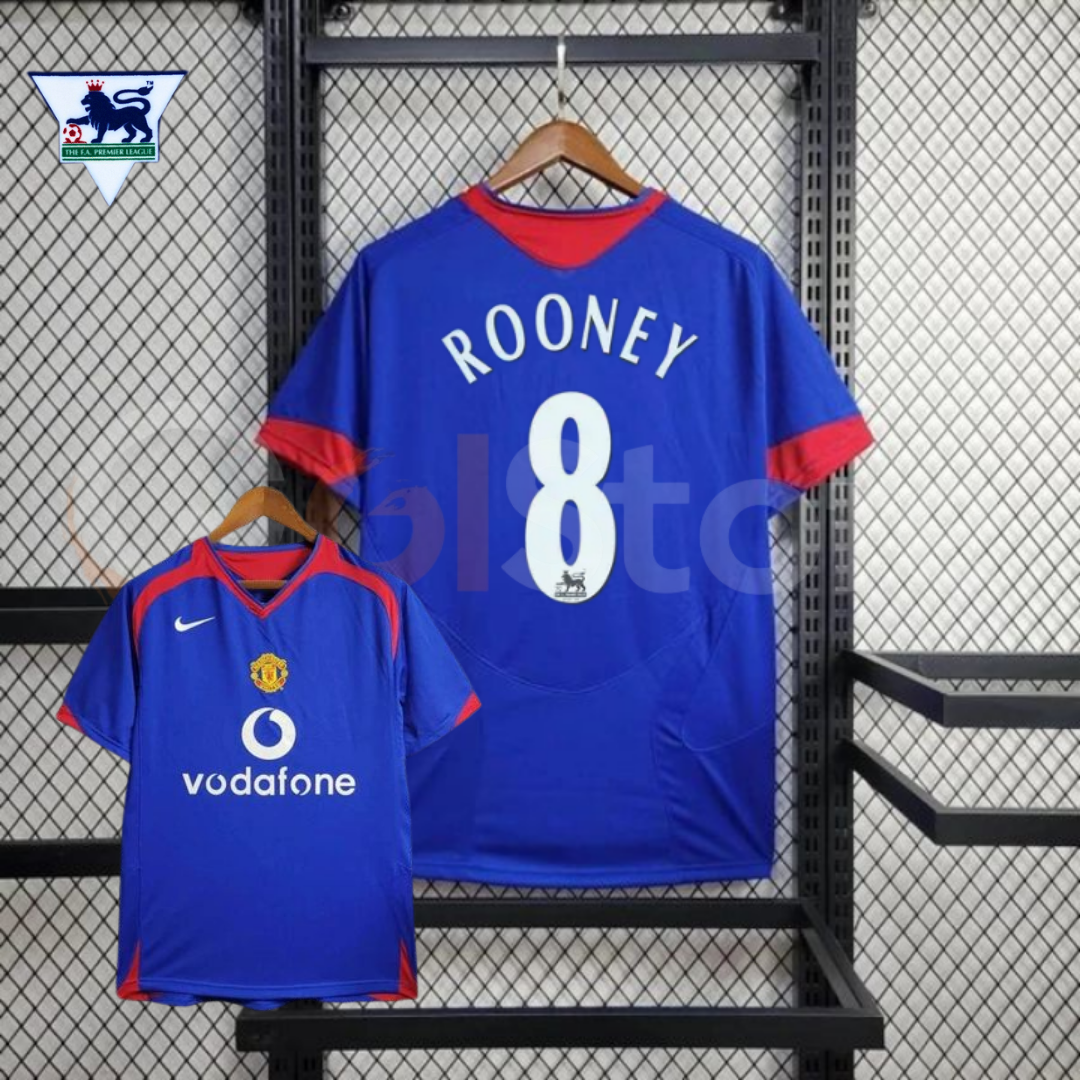 Manchester United 2005-2006 Retro Away Short Sleeve Jersey #8 Rooney Personalized PL Rare