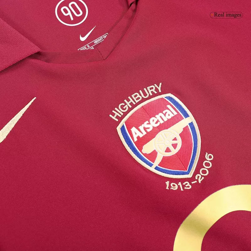Arsenal FC 2005-2006 Retro Home Jersey | Thierry Henry #14 Men's Soccer Shirt - Short Sleeve "Highbury Farewell" Edition with UEFA Champions League Patches