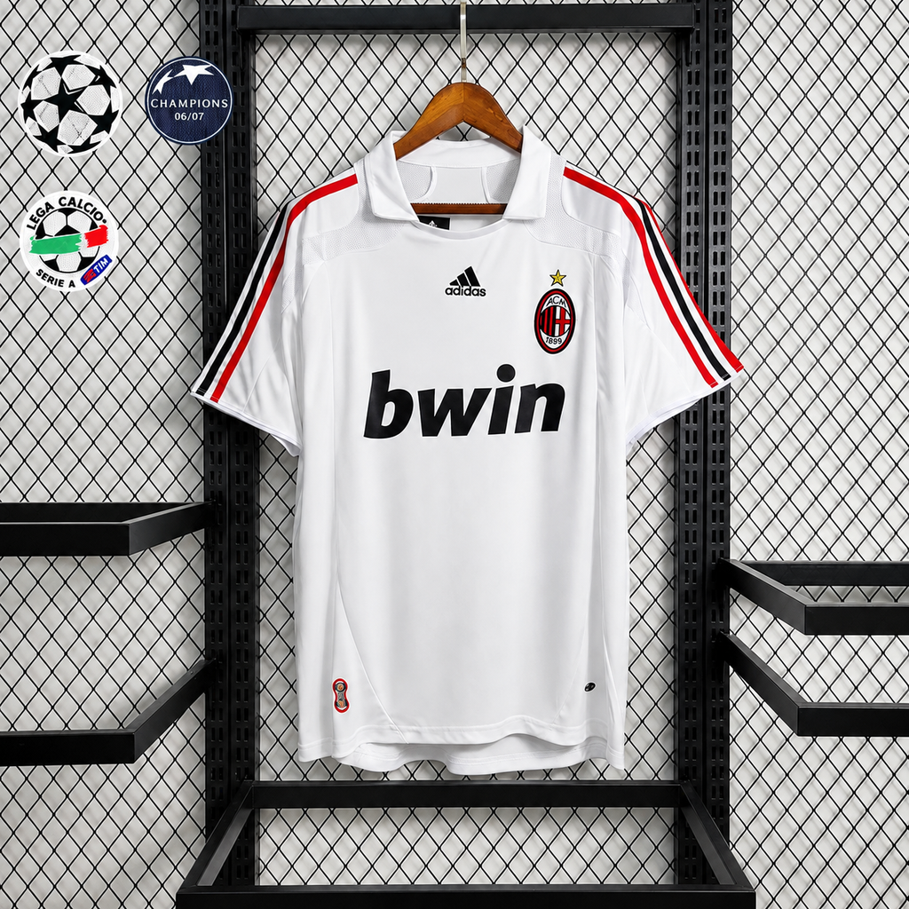 Retro AC Milan 2007-08 White Jersey Short Sleeve Custom