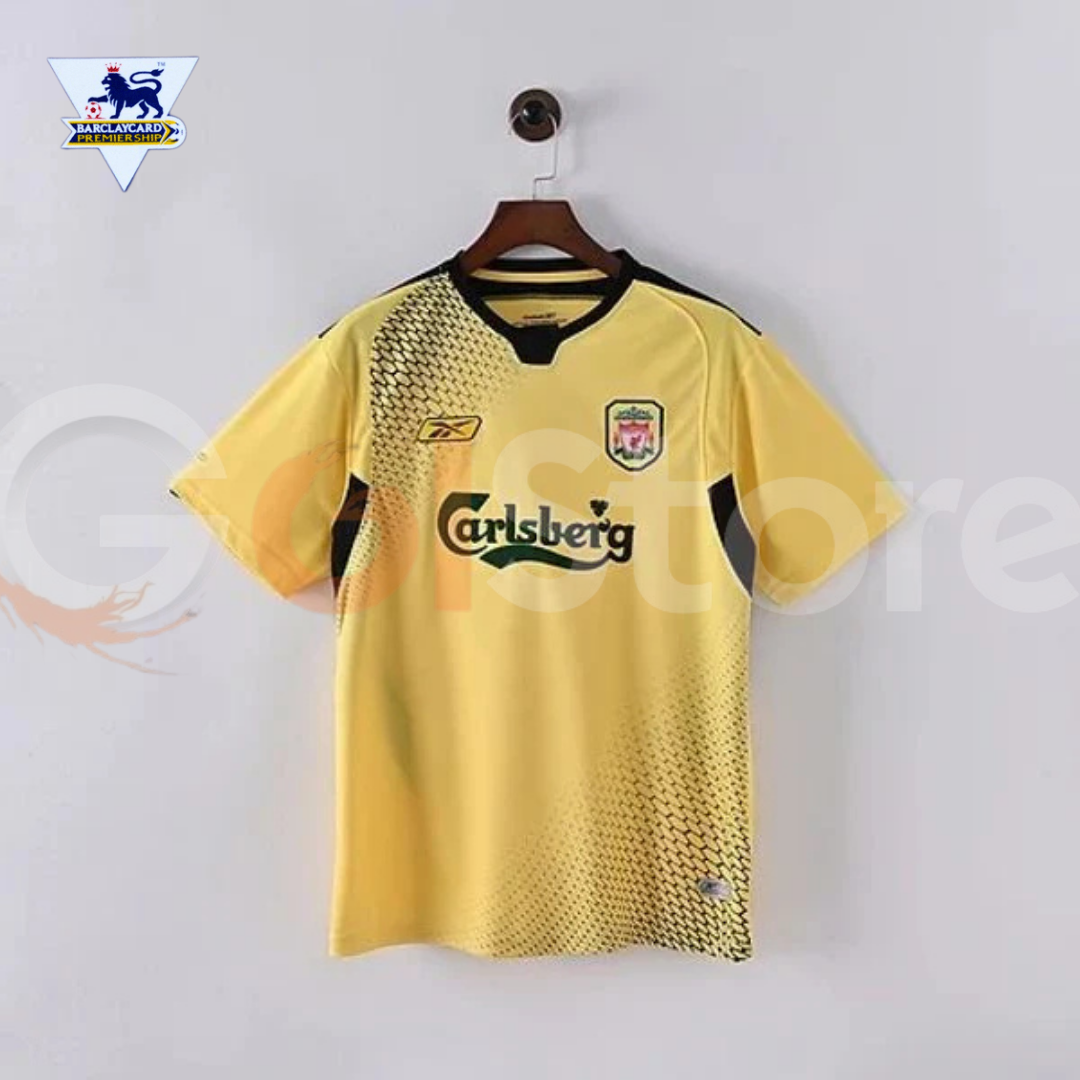 2004-2005 Liverpool Retro Yellow Away Short Sleeve Jersey #7 Kewell Personalized PL Patch