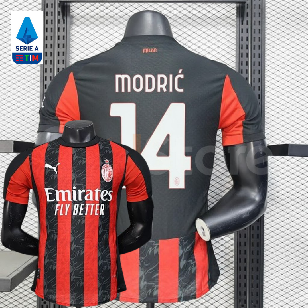 AC Milan 2025-26 Home Jersey Short Sleeve #14 Modric