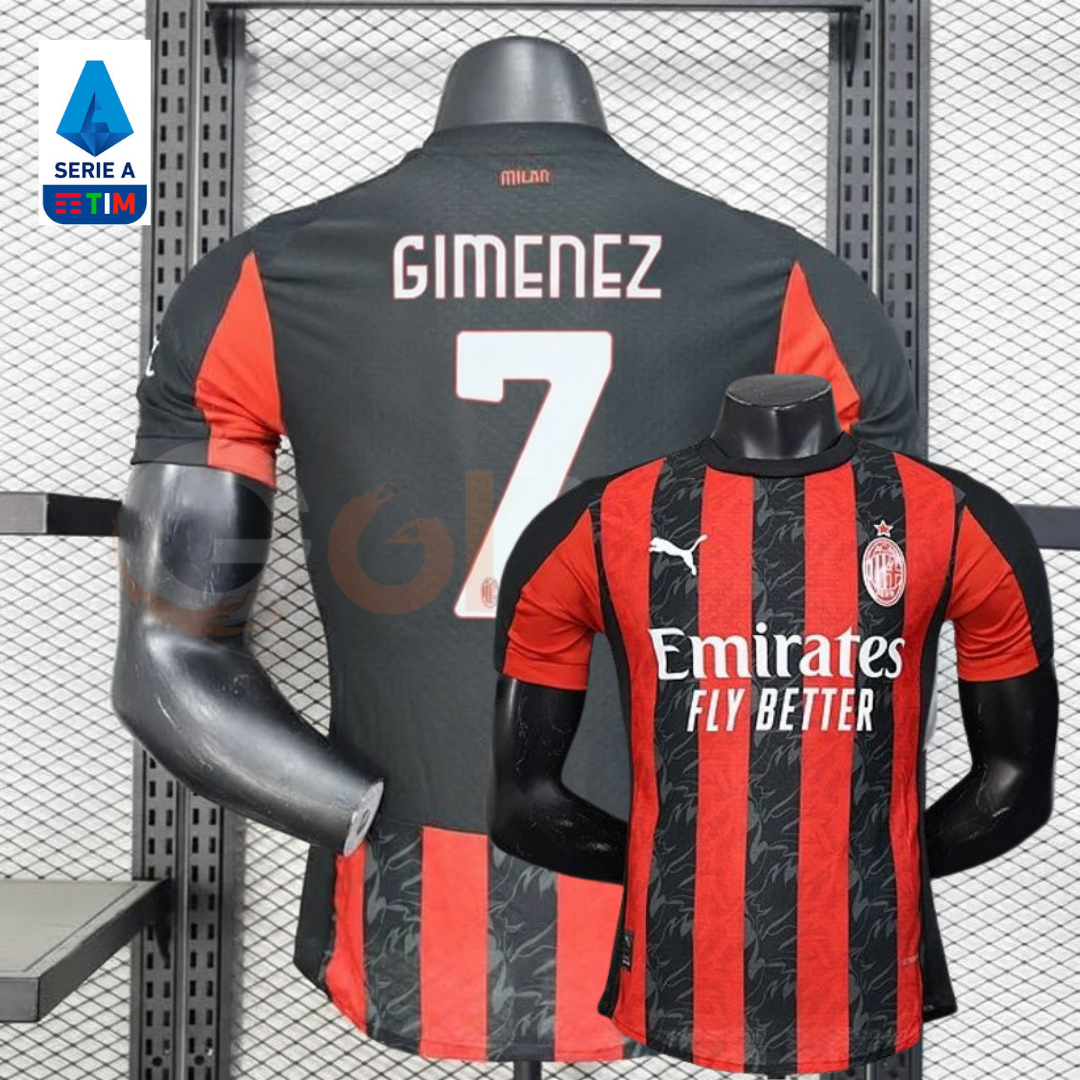 AC Milan 2025-26 Home Jersey Short Sleeve #7 Gimenez