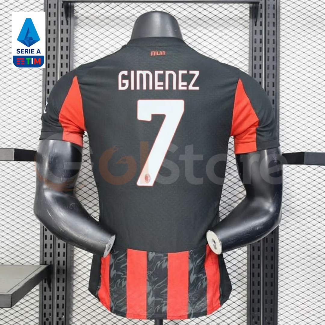 AC Milan 2025-26 Home Jersey Short Sleeve #7 Gimenez