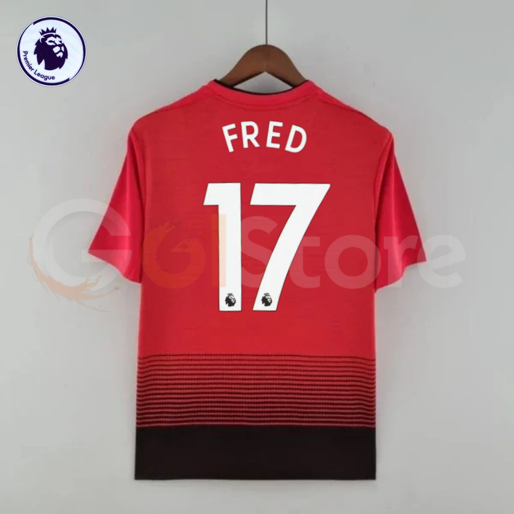 Manchester United 2018-2019 Retro Home Jersey #17 Fred Personalized PL Patch Rare