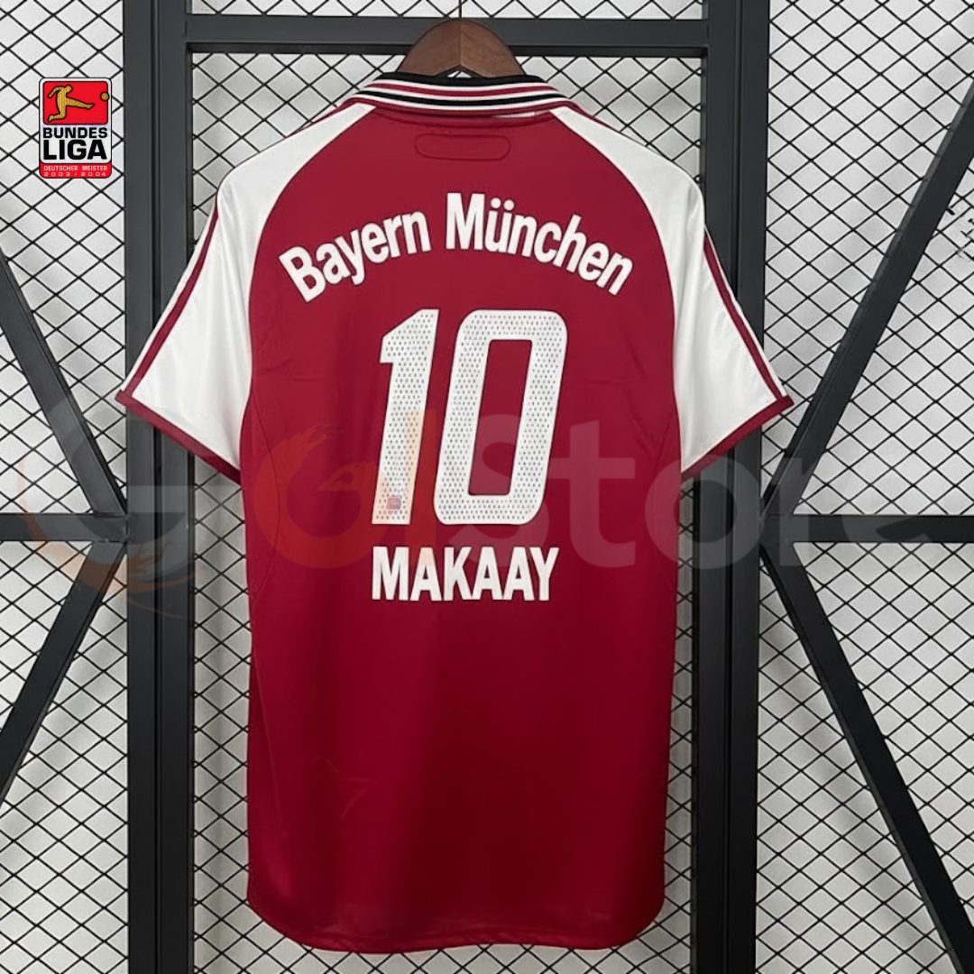 Bayern Munich 2003-2004 Retro Home Short Sleeve Jersey #10 Makaay Bundesliga Patch Personalized Rare