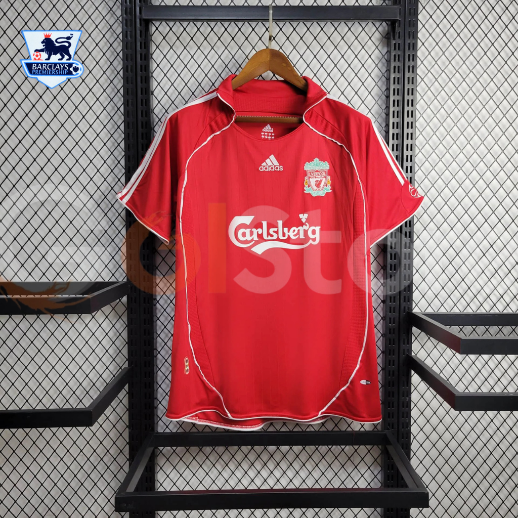 2006-2007 Liverpool Retro Red Home Short Sleeve Jersey #8 Gerrard Personalized PL Patch
