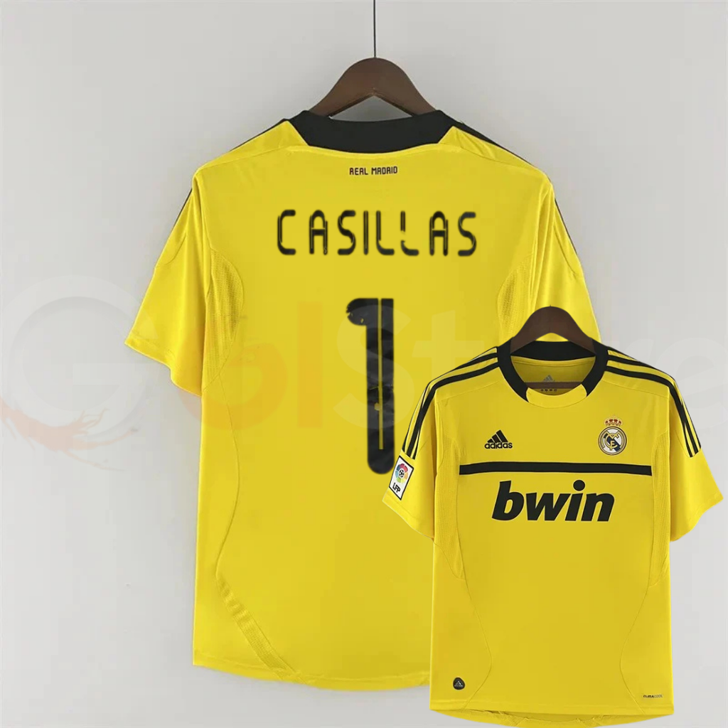 2011/12 Real Madrid Retro Goalkeeper Yellow Jersey #1 Casillas La Liga Patch