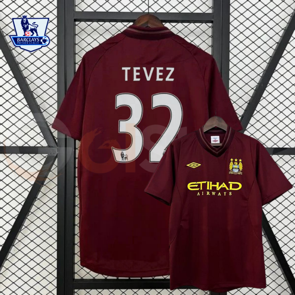 Manchester City 2012-2013 Retro Away Short Sleeve Jersey #32 Tevez Premier League Patch Personalized Rare