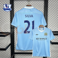 Manchester City 2011-2012 Retro Home Short Sleeve Jersey #21 Silva Personalized PL Patch Rare