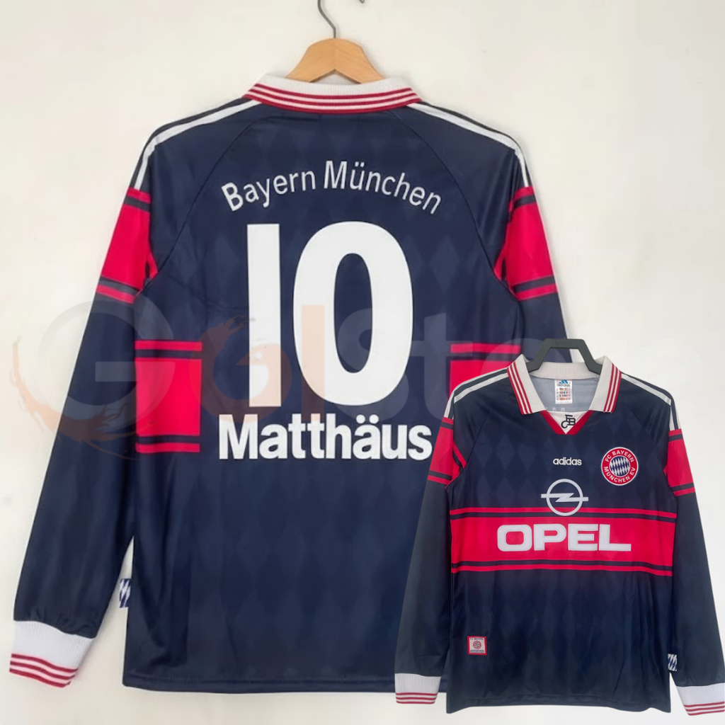Bayern Munich 1997-1999 Retro Home Long Sleeve Jersey #10 Matthaus Personalized Rare Collector